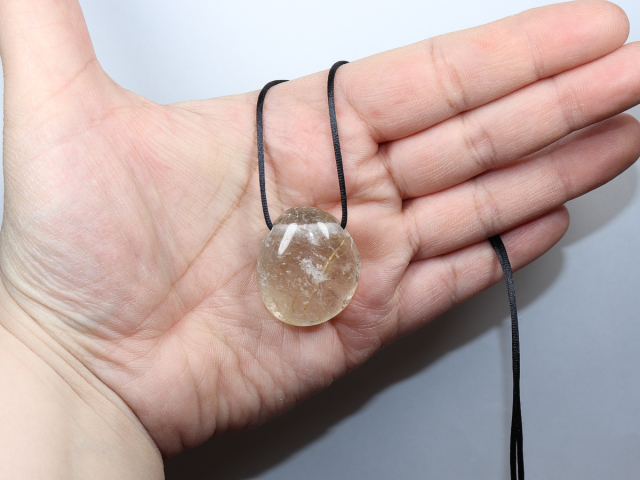 rutilated quartz with cord or silver 925