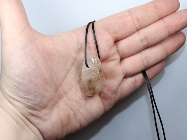rutilated quartz with cord or silver 925