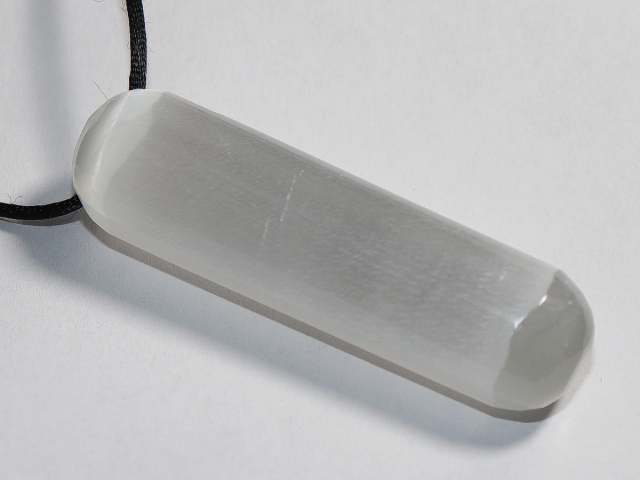 selenite with cord or silver 925