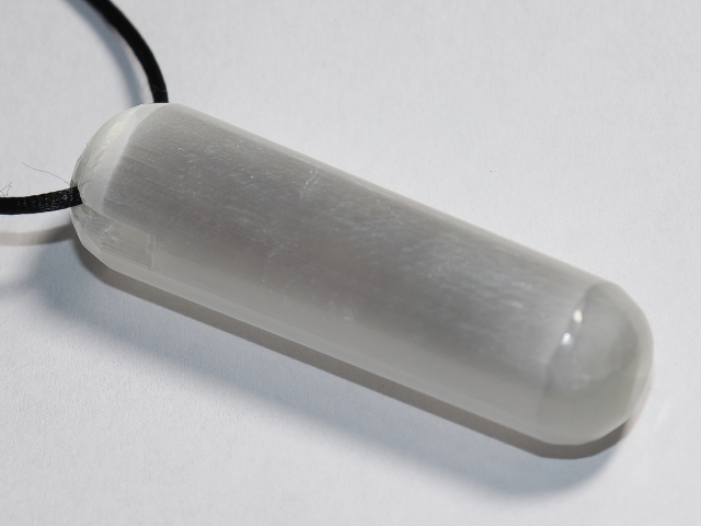 selenite with cord or silver 925