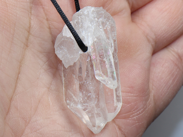rock crystal with cord or silver 925
