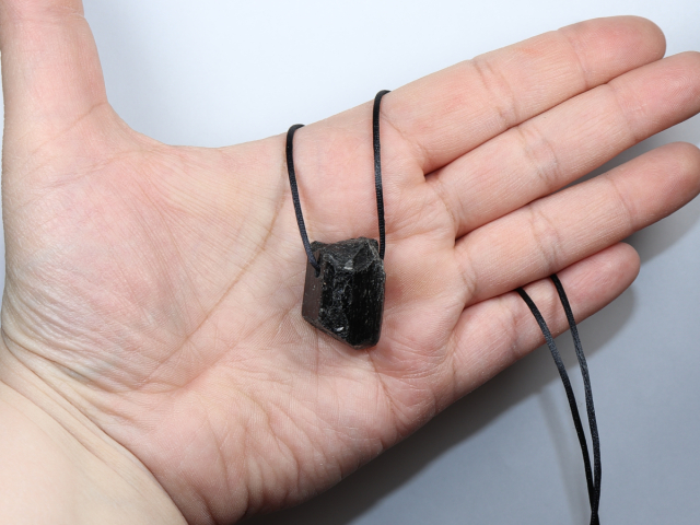 black tourmaline (Schorl) with cord or silver 925
