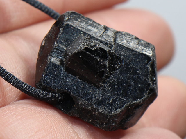 black tourmaline (Schorl) with cord or silver 925