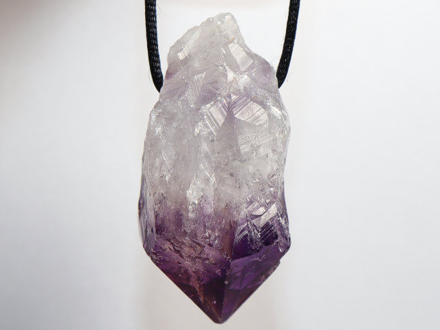 amethyst with cord or silver 925