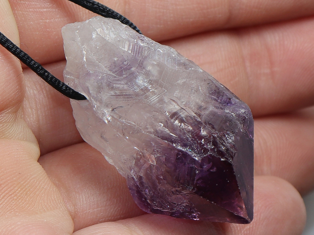 amethyst with cord or silver 925