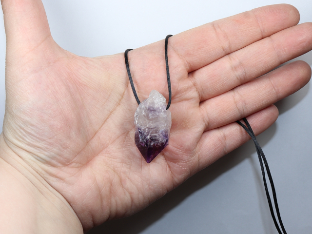 amethyst with cord or silver 925