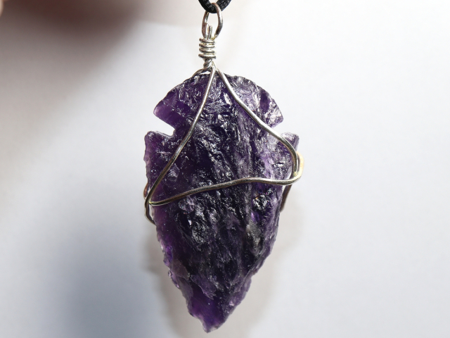 Preview: amethyst with cord or silver 925