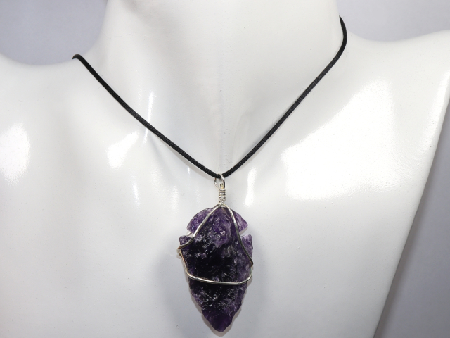 Preview: amethyst with cord or silver 925