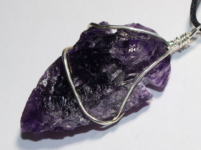 Preview: amethyst with cord or silver 925