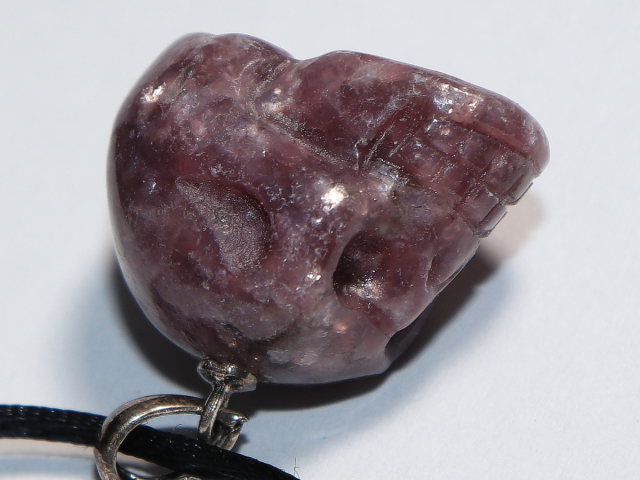 Preview: lepidolite with cord or silver 925