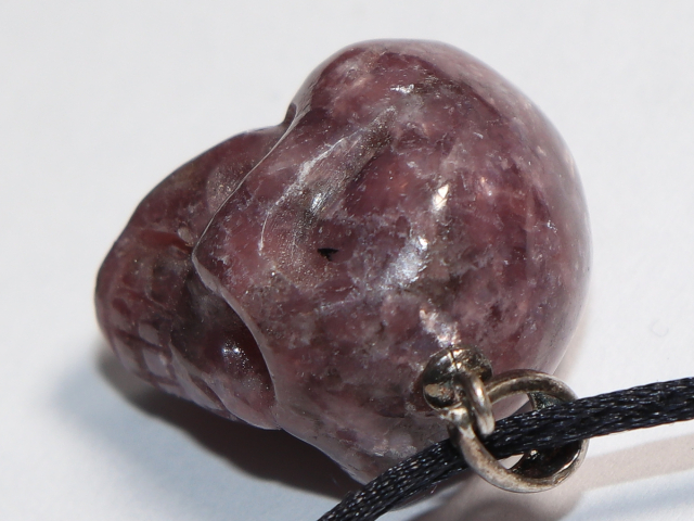 lepidolite with cord or silver 925