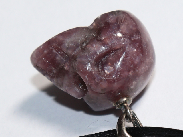 Preview: lepidolite with cord or silver 925