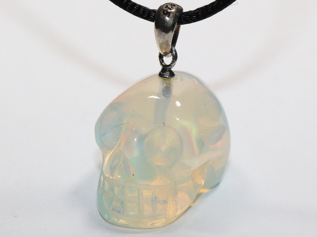 opal glass with cord or silver 925