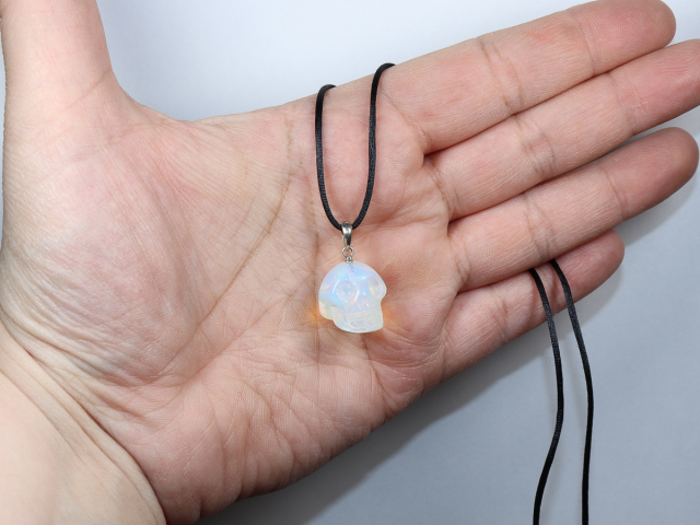 opal glass with cord or silver 925
