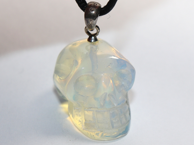 opal glass with cord or silver 925