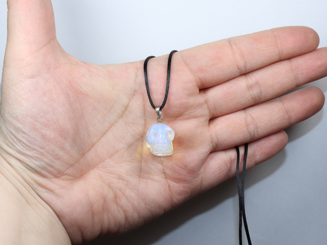 opal glass with cord or silver 925