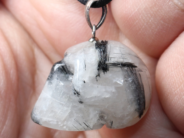 tourmaline quartz with cord or silver 925