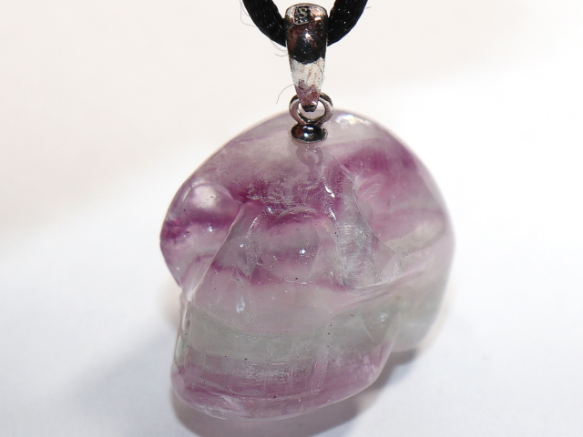 fluorite with cord or silver 925