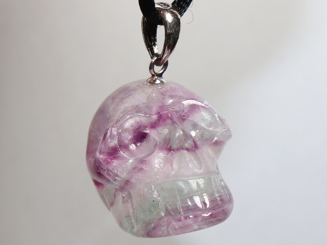 fluorite with cord or silver 925