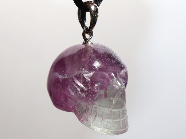 fluorite with cord or silver 925
