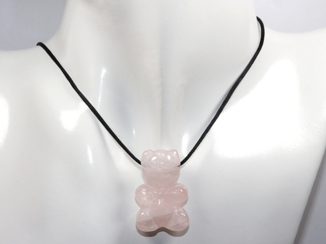 Preview: Rosenquarz mit Band oder Silber 925