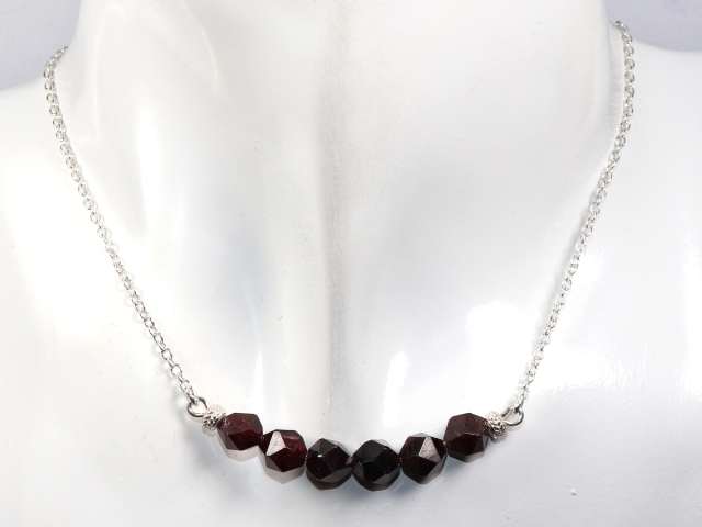 garnet with silver 925