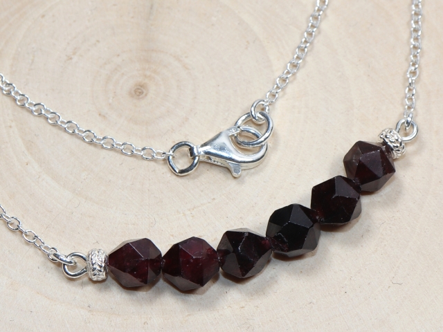 garnet with silver 925