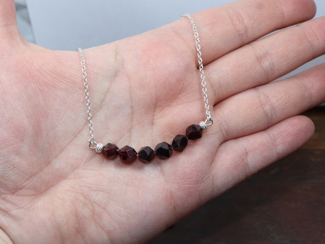garnet with silver 925