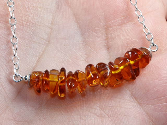 amber with silver 925
