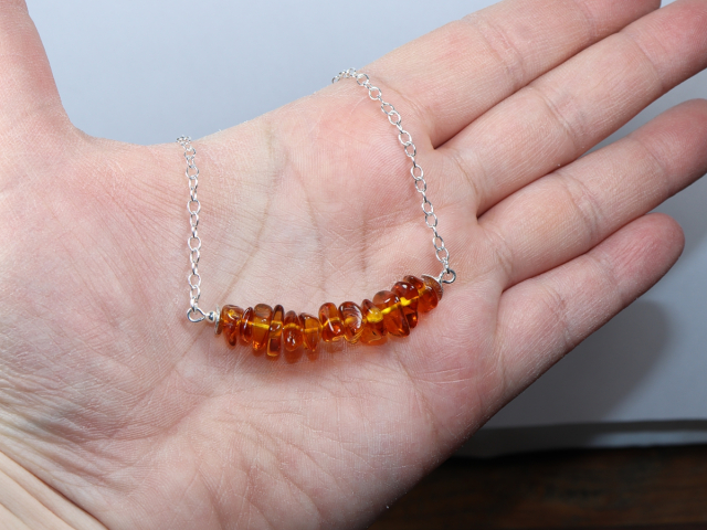 amber with silver 925
