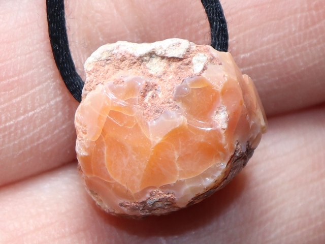 fire opal with cord or silver 925