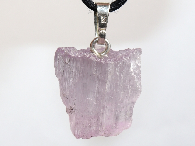 kunzite with cord or silver 925
