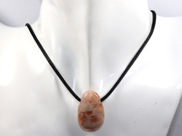 sunstone with cord or silver 925