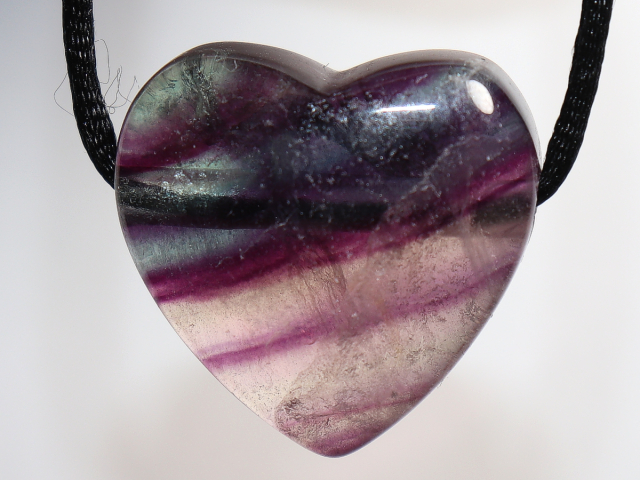 fluorite with cord or silver 925
