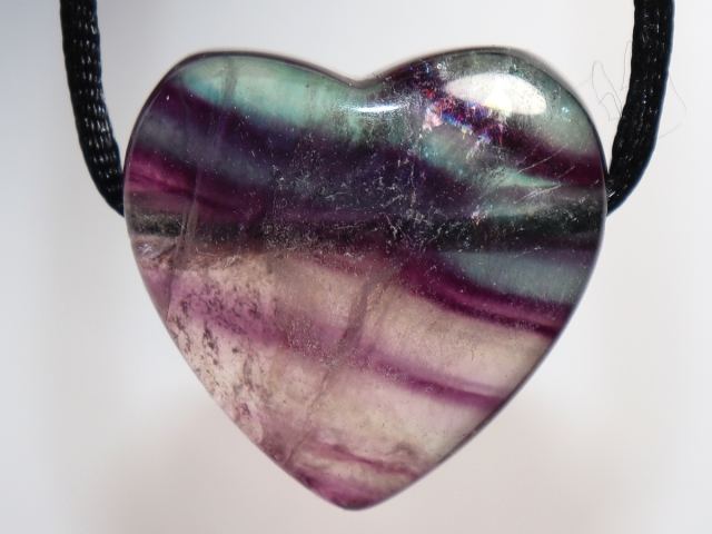 fluorite with cord or silver 925