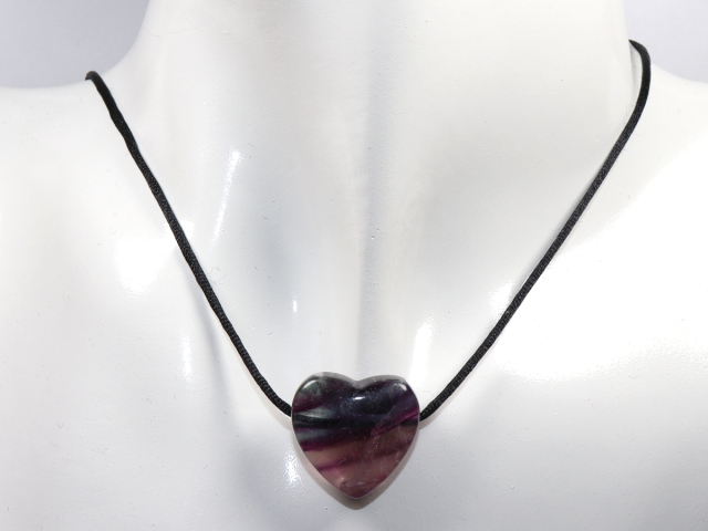 fluorite with cord or silver 925