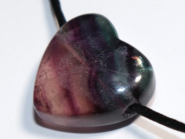 fluorite with cord or silver 925