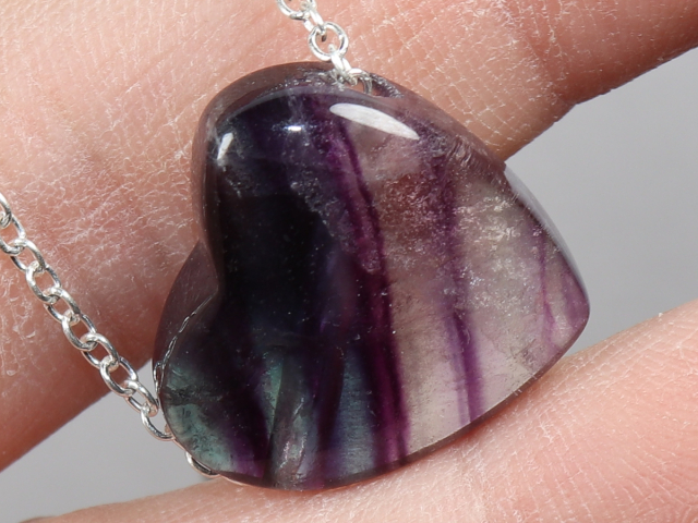 fluorite with cord or silver 925