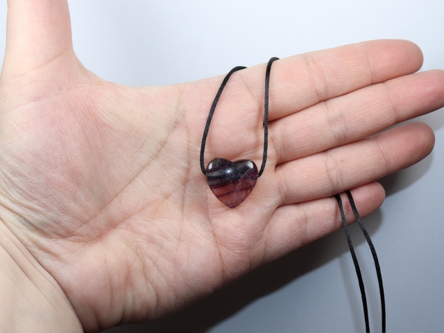 fluorite with cord or silver 925