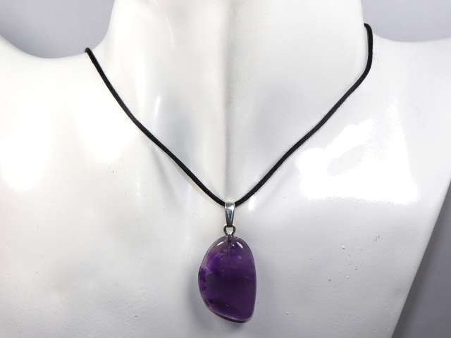 amethyst with cord or silver 925