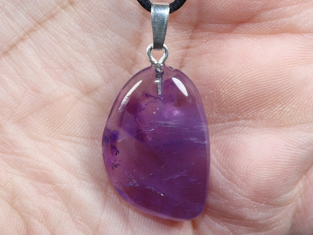 amethyst with cord or silver 925
