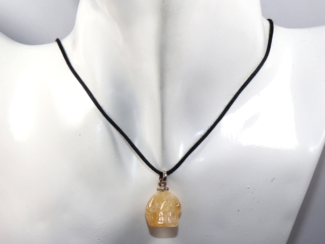 citrine with cord or silver 925