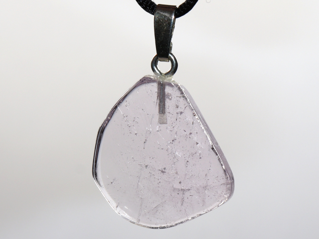 kunzite with cord or silver 925
