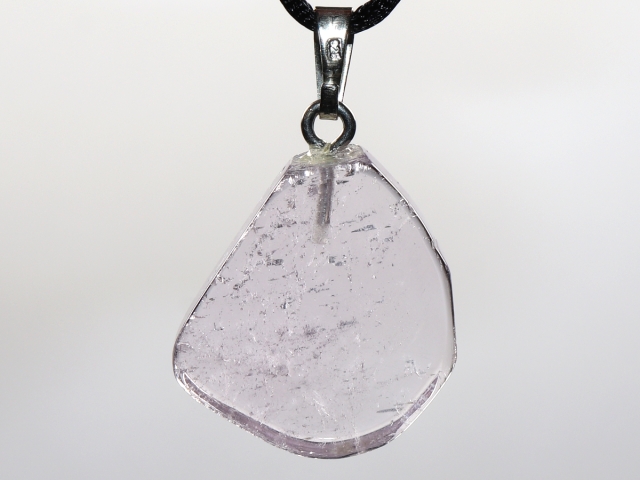 kunzite with cord or silver 925