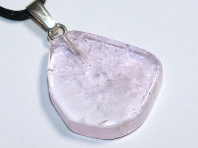 kunzite with cord or silver 925