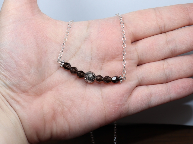 Rauchquarz mit Silber 925