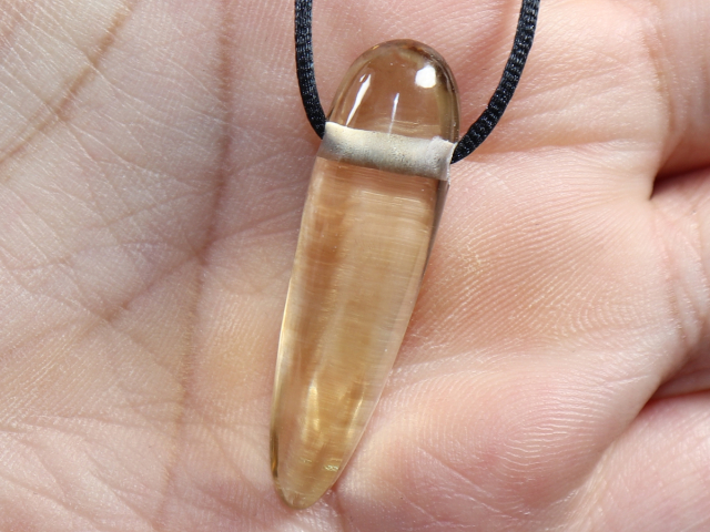 citrine with cord or silver 925