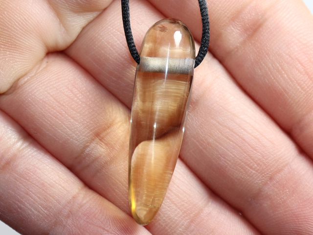 citrine with cord or silver 925