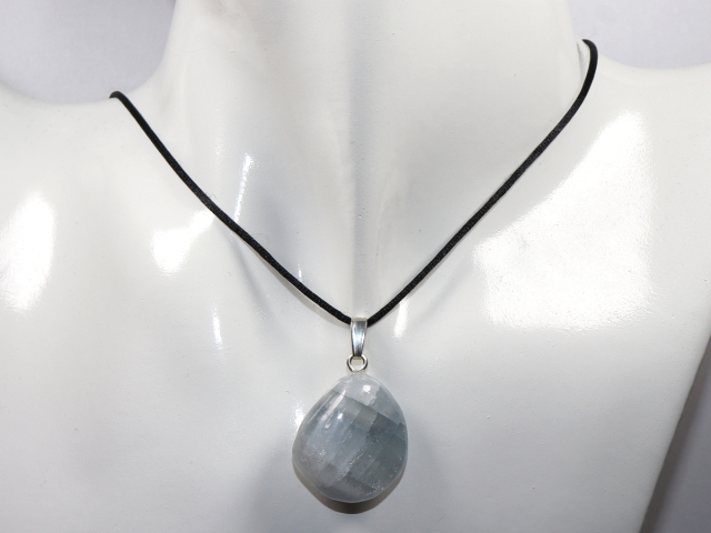 Preview: celestine with cord or silver 925