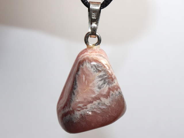 Preview: rhodochrosite with cord or silver 925